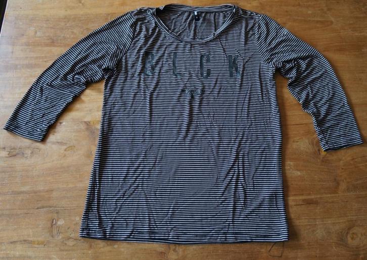 ZGAN! Mooi, zwart gestreept shirt (S) EKSEPT, Kleding | Dames, Tops, Zo goed als nieuw, Maat 36 (S), Zwart, Lange mouw, Ophalen of Verzenden