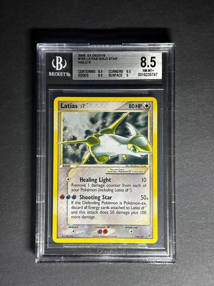 Pokémon Latias Gold Star – EX Deoxys 105/107 – BGS 8.5, Hobby en Vrije tijd, Verzamelkaartspellen | Pokémon, Zo goed als nieuw