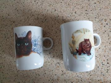 Twee leuke espresso kopjes met kattenprint! beschikbaar voor biedingen