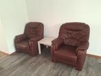4 comfortabeleleren bank stoelen, Huis en Inrichting, Fauteuils, Ophalen of Verzenden, Zo goed als nieuw, Leer