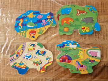 Houten puzzels nieuw set van 4 beschikbaar voor biedingen
