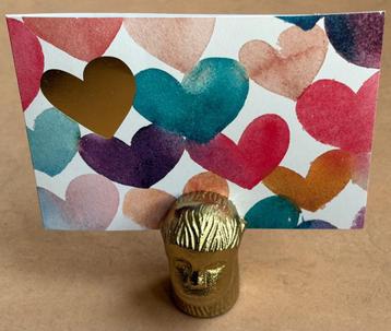 Kaarten- / fotohouder in de vorm van een apenkop, messing beschikbaar voor biedingen