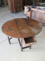 Oer 10807 ANTIEKE 18e eeuwse gateleg tafel met lade, Antiek en Kunst, Ophalen