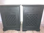 2 hoge Zwart matte nachtkastjes 1 lade en 1 deur, Ophalen, Zo goed als nieuw, 45 tot 65 cm, 70 cm of meer