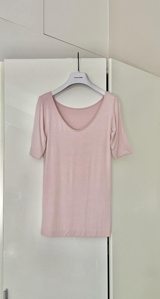 Poederroze topje mooie diepe hals; merk Stills; maat small, Kleding | Dames, Tops, Zo goed als nieuw, Maat 36 (S), Roze, Korte mouw