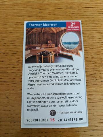 Kortingsbon voor Thermen Maarssen, 2 e pers 50% beschikbaar voor biedingen