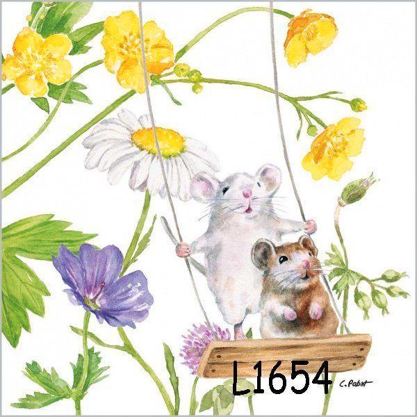 Servetten decoupage/bullet journal – muizen L1654, Hobby en Vrije tijd, Knutselen, Nieuw, Materiaal, Verzenden