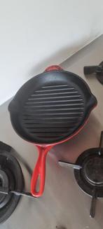 Le Creuset Grillpan 26 cm - Rood Gietijzer, Ophalen of Verzenden, Zo goed als nieuw, Gietijzer, Koekenpan of Braadpan