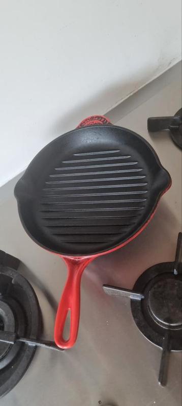 Le Creuset Grillpan 26 cm - Rood Gietijzer beschikbaar voor biedingen