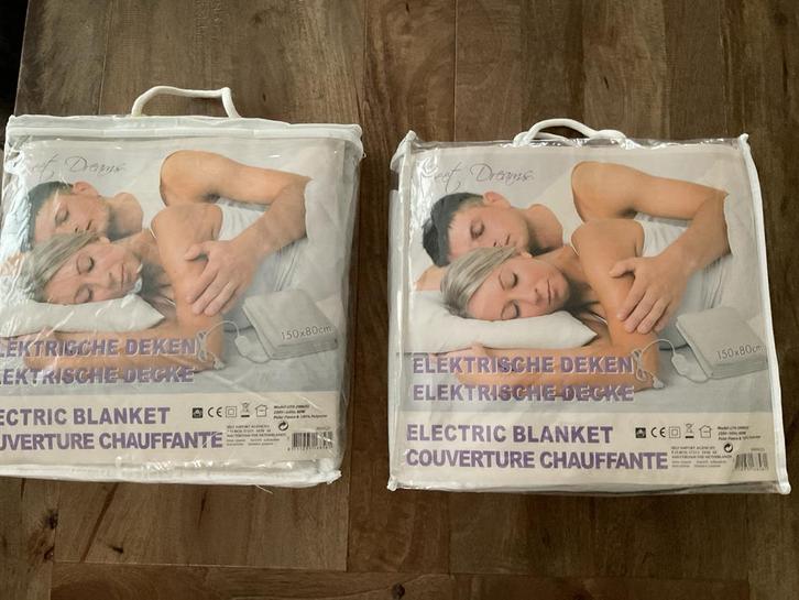 Elektrische Deken 150x80cm - Nieuw in verpakking! Twee stuks, Huis en Inrichting, Slaapkamer | Beddengoed, Nieuw, Deken of Dekbed
