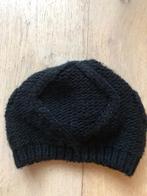 z.g.a.n. zwart rond mutsje met ruitvormig ingebreid patroon,, Kleding | Dames, Mutsen, Sjaals en Handschoenen, Maat 38/40 (M)