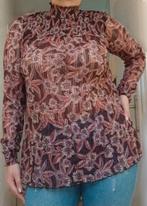 Fstvl mesh doorschijnend glitter blouse rolkraag M wijnrood, Maat 38/40 (M), Verzenden, Fstvl, Zo goed als nieuw