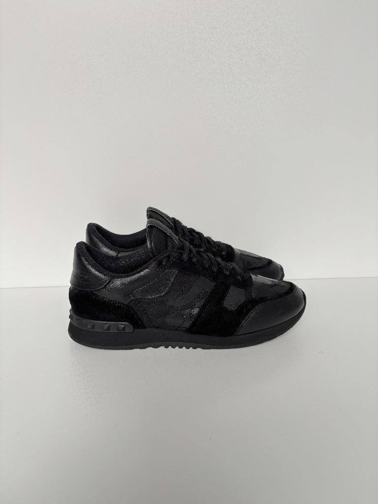 VALENTINO Rockrunner zwart leer suede sneakers  Maat 37, Zwart, Ophalen of Verzenden, Valentino Garavani, Sneakers of Gympen