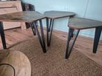 3 side tables + eettafel met 2 banken, Ophalen of Verzenden, Nieuw, 200 cm of meer, 25 tot 50 cm