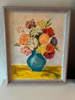 Bloemen in vaas.   Olieverf schilderij, Antiek en Kunst, Ophalen