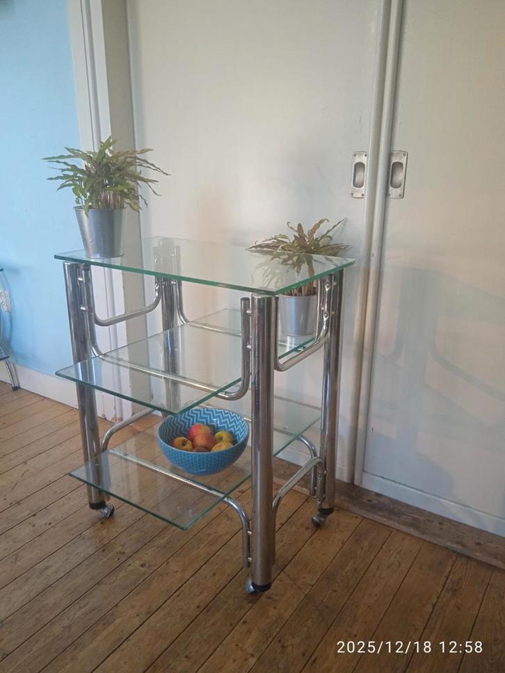 Chrome Trolley Art Deco Art Nouveau BauHaus Space Age, Antiek en Kunst, Antiek | Meubels | Tafels, Ophalen