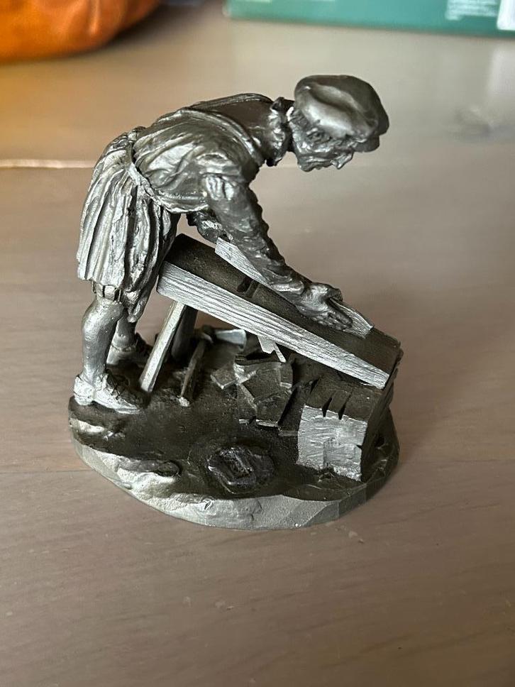 Opruiming Tinnen beeldje de vatenmaker, Verzamelen, Overige Verzamelen, Zo goed als nieuw, Ophalen of Verzenden