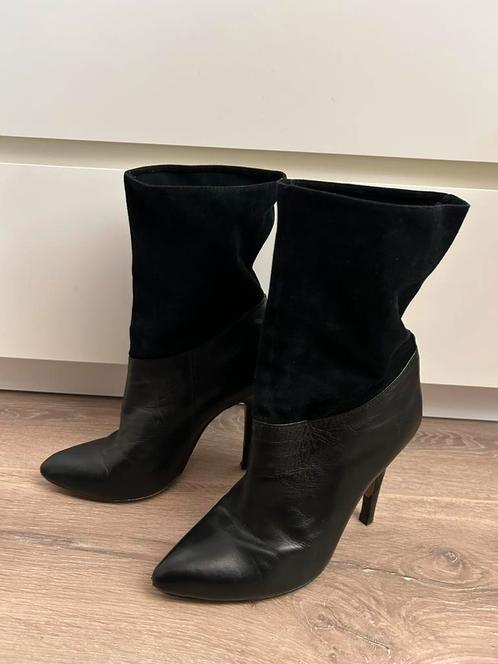 Zwarte leren Supertrash laarsjes met naaldhaak maat 38., Kleding | Dames, Schoenen, Gedragen, Schoenen met hoge hakken, Zwart