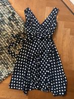Polkadot festival strand jurk retro fifties sixties s m L, Maat 38/40 (M), Blauw, Nieuw, Ophalen of Verzenden