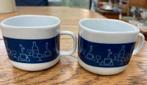 Espressokopjes-2 .Blauw- Wit . Torrie , 5x 5 cm hoog 4,5 cm, Ophalen of Verzenden, Zo goed als nieuw, Overige stijlen, Kop(pen) en/of Schotel(s)