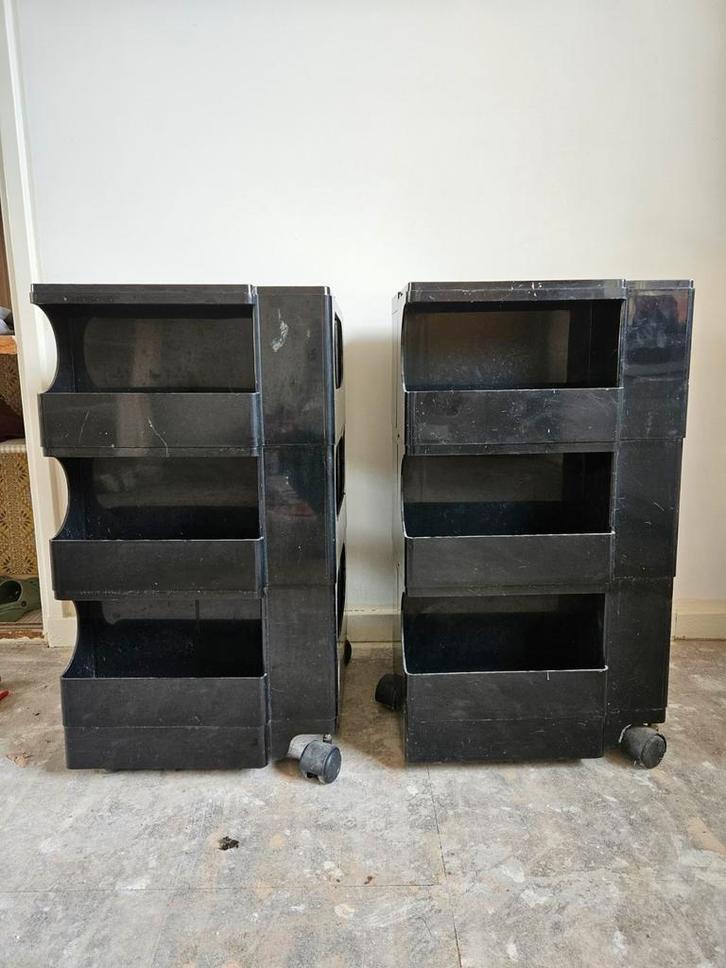2 Joe Colombo Boby Trolley's - Opknapper, Huis en Inrichting, Kasten | Dressoirs, Gebruikt, 50 tot 100 cm, 25 tot 50 cm, Ophalen