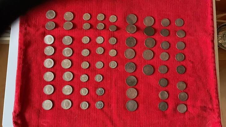 66 Wilhelmina munten 1948, 16x 0,25, 21x 10c, 13x0,5, 16x1 c, Postzegels en Munten, Munten | Nederland, Overige waardes, Koningin Wilhelmina