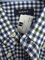 Nieuw Gant overhemd mt XL wit groen blauw blokje., Kleding | Heren, Overhemden, GANT, Nieuw, Halswijdte 41/42 (L), Verzenden