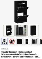 Zwarte schoenenkast - Compact model, Huis en Inrichting, Kasten | Schoenenkasten, Ophalen, Zo goed als nieuw, Modern