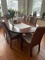 Mooie hangoortafel met 6 stoelen, Ophalen, Zo goed als nieuw, 4 tot 6 stoelen