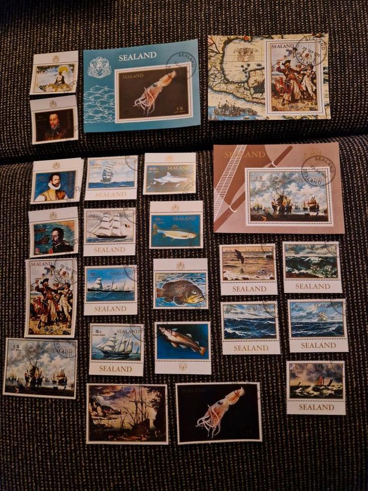 Kaveltje micronatie Sealand postzegels ( curieus!!), Postzegels en Munten, Postzegels | Europa | UK, Gestempeld, Ophalen of Verzenden