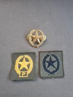 Pinspeld en patches schutter 1ste klasse pistool, Ophalen of Verzenden, Landmacht, Nederland, Embleem of Badge