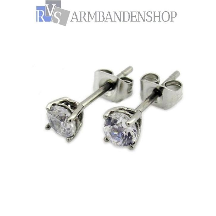 Div rvs oorbellen met nep diamant robijn saffier studs, Sieraden, Tassen en Uiterlijk, Oorbellen, Nieuw, Knopjes of Stekers, Overige materialen