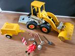 Playmobil Graafmachine met Bouwvakker en verkeersborden, Ophalen of Verzenden, Gebruikt, Complete set