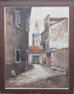 Schilderij Stadsbeeld Dubrovnik 47,5x60 cms met fraaie lijst, Minder dan 50 cm, Schilderij, Ophalen of Verzenden, Zo goed als nieuw