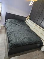 IKEA Malm Bed - Zwart 160x200 incl 2 bedlades, Zwart, Tweepersoons, Ophalen of Verzenden, Zo goed als nieuw