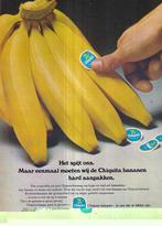Retro reclame 1968 Chiquita bananen hard aanpakken, Overige typen, Ophalen of Verzenden