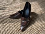 Via Vai pumps echt leer vintage cognac mt 36 hakhoogte 4cm, Verzenden, Zo goed als nieuw, Bruin