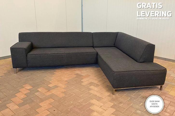 GRATIS LEVERING HEEL NL Montel Donkergrijs Hoekbank, Huis en Inrichting, Banken | Bankstellen, Zo goed als nieuw, Hoekbank, Vierpersoons of meer