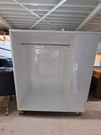 Witte kledingkast, verrijdbaar, met rek, vakken en deur, Ophalen, Zo goed als nieuw