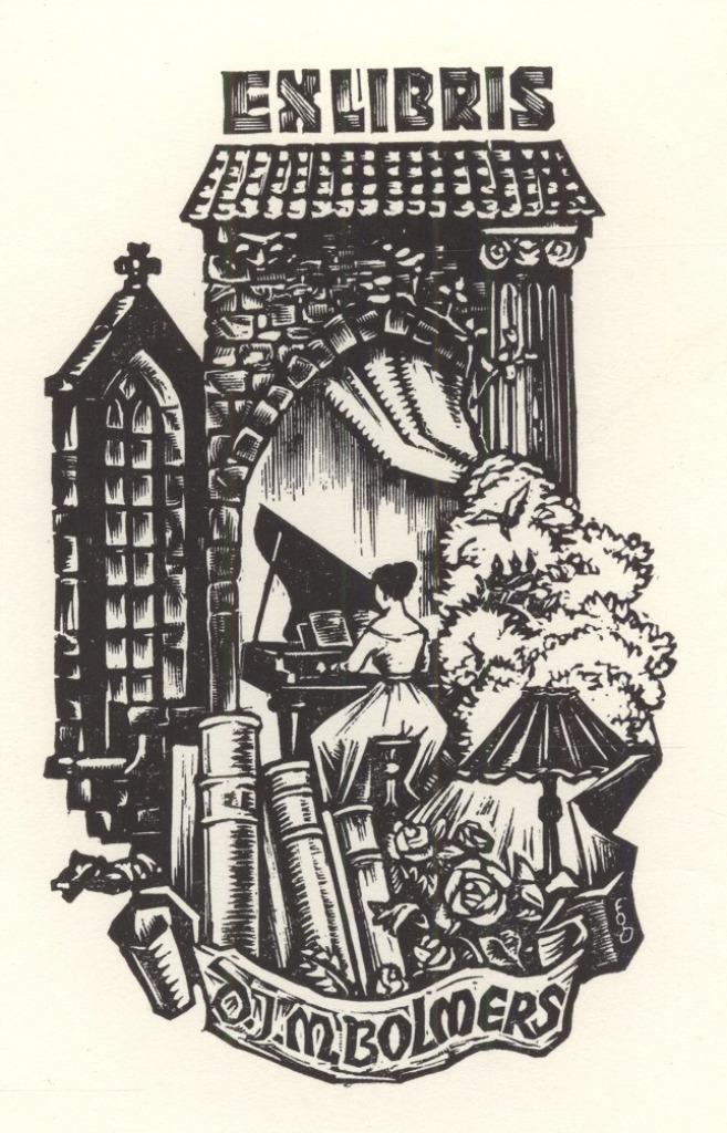 0575 Ex Libris Nederland : Harry Corvers, 1956, Antiek en Kunst, Kunst | Etsen en Gravures, Verzenden