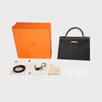 Hermès Kelly 32 Black Epsom Leather Ghw, Ophalen of Verzenden, Nieuw, Zwart, Handtas