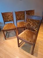 Set van 6 houten stoelen met bloemmotief, Antiek en Kunst, Ophalen