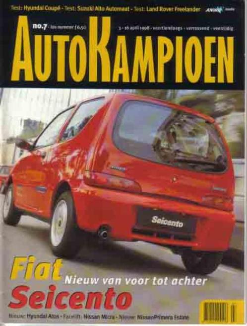 Autokampioen 7 1998 : Fiat Seicento - Hyundai Coupe - Subaru, Boeken, Auto's | Folders en Tijdschriften, Gelezen, Algemeen, Ophalen of Verzenden