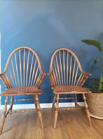 Windsor eetkamerstoelen, Huis en Inrichting, Ophalen, Gebruikt, Twee, Bruin