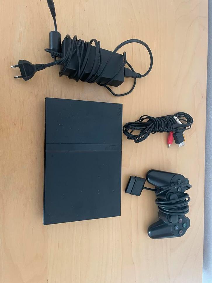 PlayStation 2 Slim - Compleet met Controller!, Spelcomputers en Games, Spelcomputers | Sony PlayStation 2, Gebruikt, Slim, Zwart