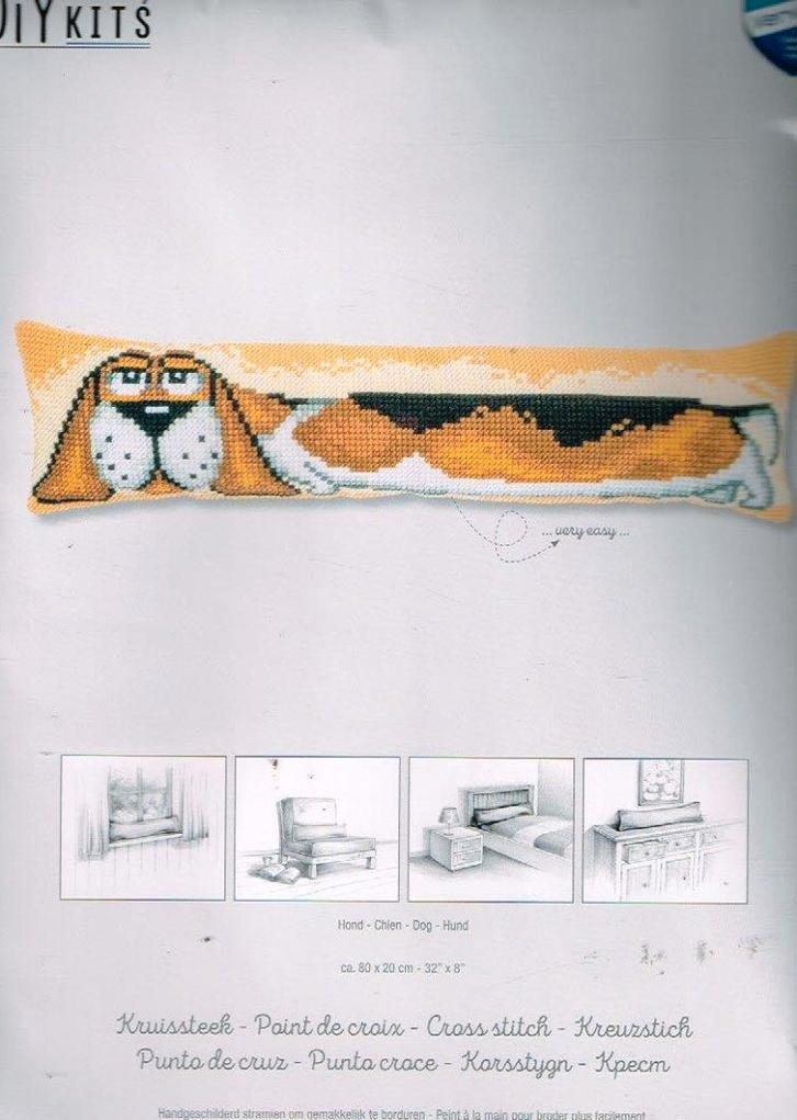 Cado vervaco borduurpakket tochtkussen  leuke hond, Hobby en Vrije tijd, Borduren en Borduurmachines, Nieuw, Borduurpakket, Handborduren