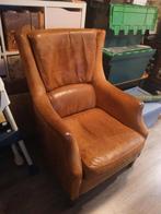 Leren stoel/ fauteuil cognac bruin vintage, Huis en Inrichting, Ophalen, Zo goed als nieuw, 75 tot 100 cm, 50 tot 75 cm
