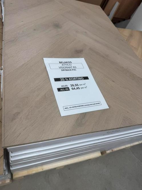 Belakos Attico visgraat XL 83 dryback pvc 35% korting !!, Huis en Inrichting, Stoffering | Vloerbedekking, Nieuw, Overige typen