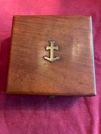 Houten kistje met koper anker en details., Antiek en Kunst, Ophalen of Verzenden