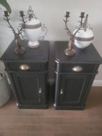 2 schitterende Hoge mat zwarte nachtkastjes, Ophalen, Minder dan 45 cm, Nieuw, 70 cm of meer